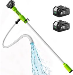 Cordless Stick Transfer Pump for Water/Diesel, 2.2" Slim Filter OD
720GPH Draining, 16FT Lift, 30-Min Runtime Per 4.0Ah Battery, for Basement, Pool, P
