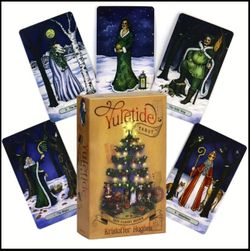 Yuletide Tarot 78-Card Deck - Festive Holiday-Themed Tarot Cards with Scalloped Edges & Ornate Border, Perfect for Holiday Parties & Gifting, Holiday 