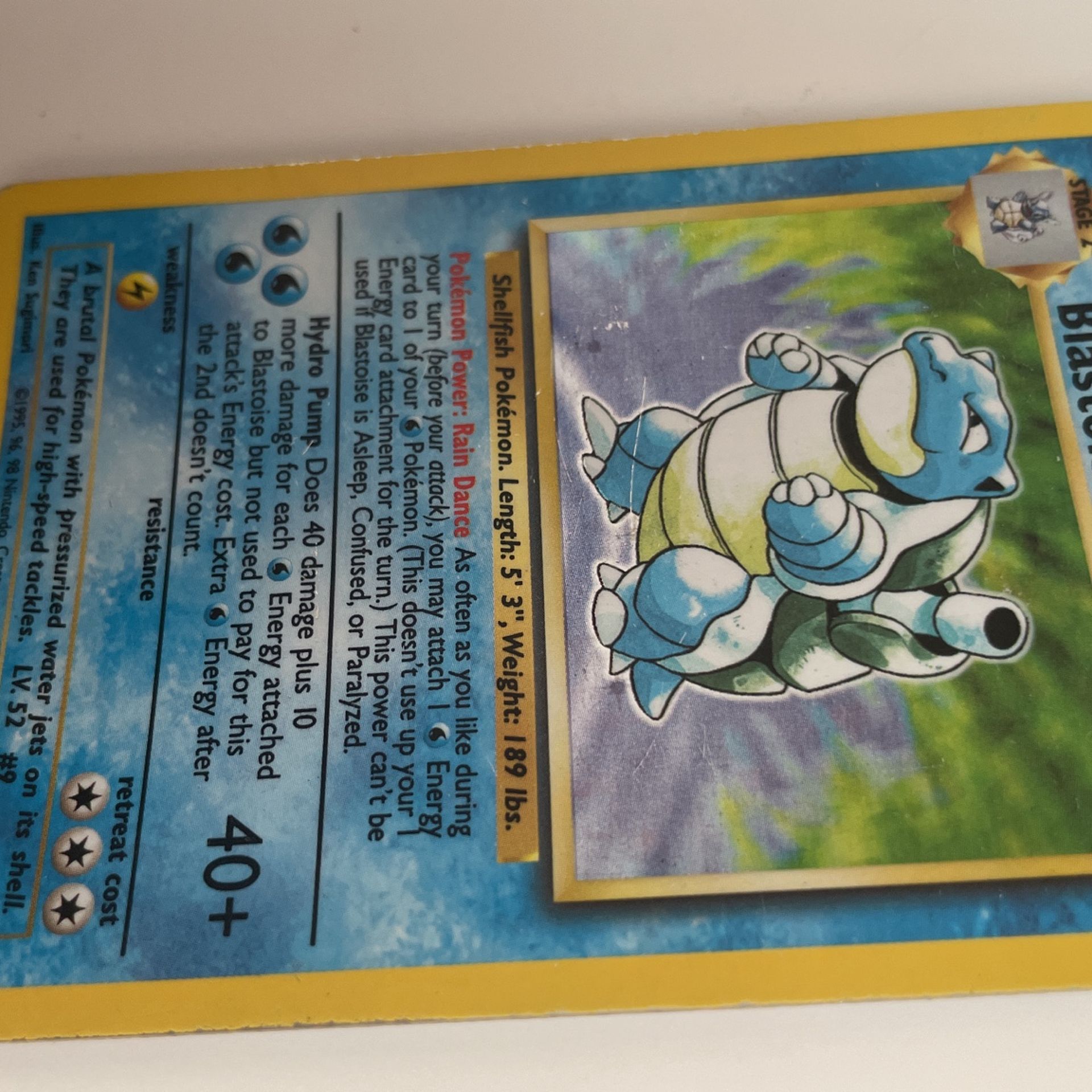 1995 blastoise pokemon card collectors holo base set 1995-1999 2/102 mint condition Please refer to the picture for the graded card you are purchasing. Original Base Set 1995 Blastoise