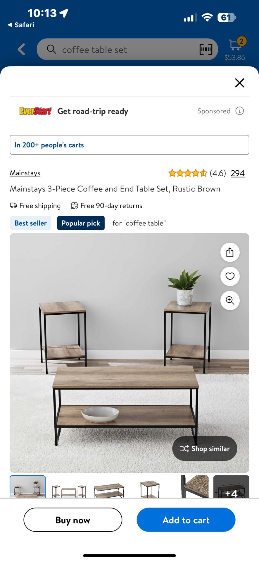 3 Piece Coffee Table Set 