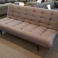 Brand New 79" x 44" Tufted Gray Linen Sofa Futon