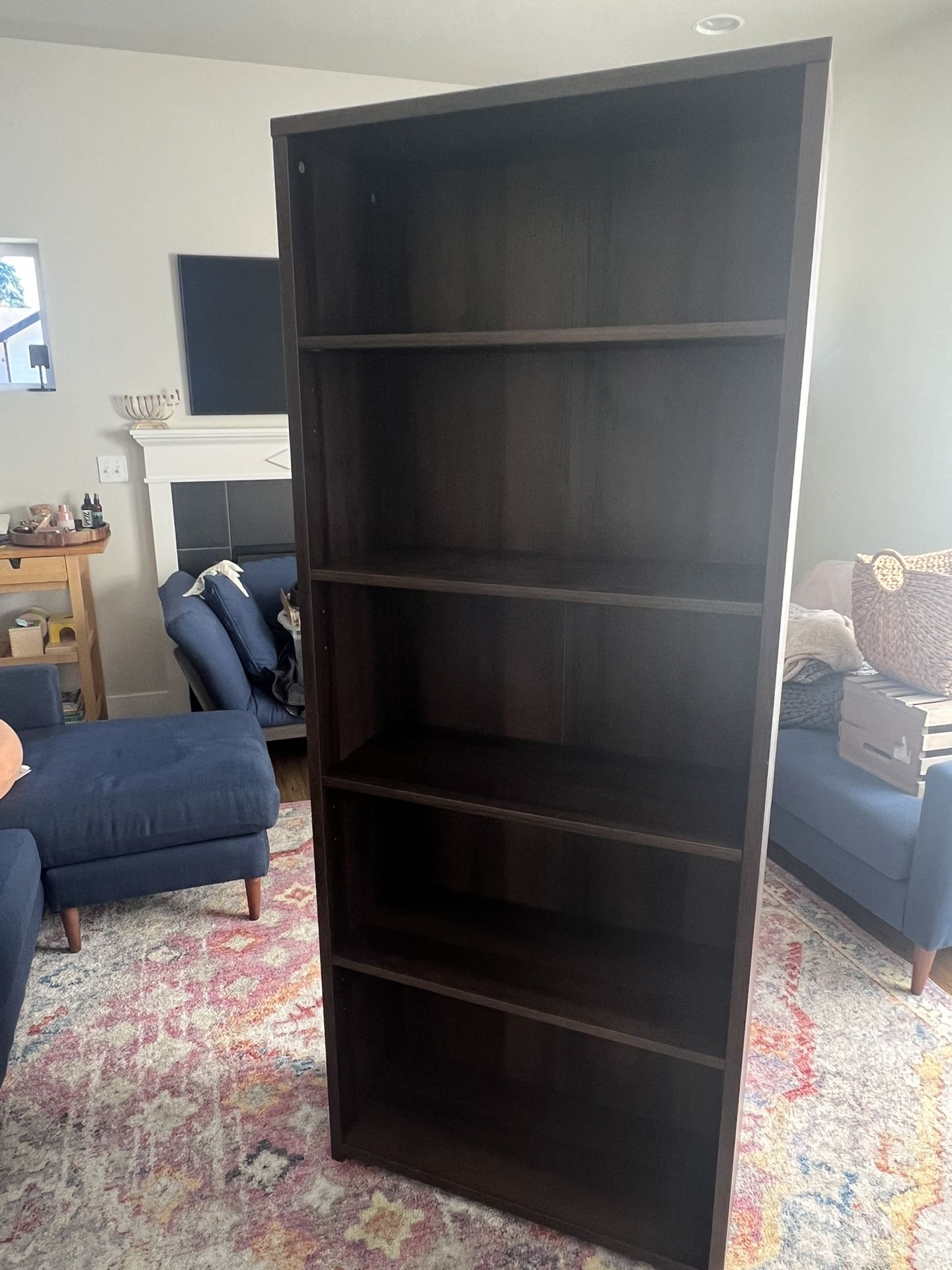 Dark Brown 6ft Bookcase
