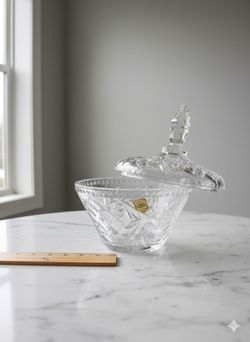 Genuine Handcut Crystal Candy Dish with Lid
