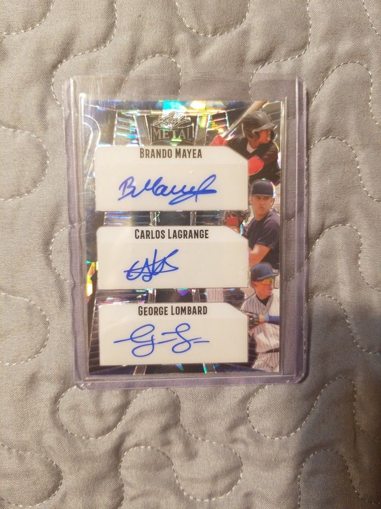 2023 Leaf Metal 3 Yankee Autographed Baseball card 