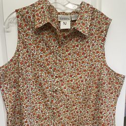 (N) Sleeveless Blouse/Shirt by Basic Editions (description below)
