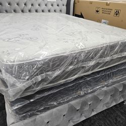 Queen Size 11 Inches 2 Sided Mattress With Boxspring Special 
