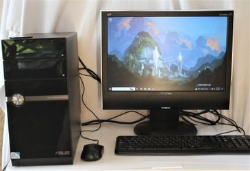 ASUS PC, package, 19" LCD, Dual Core, New Windows 10/Office 2010 8GB ram 240GB HD, SD card reader