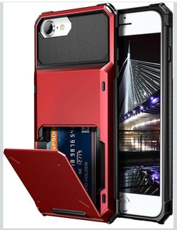 Red Wallet Phone Case with Card Holder