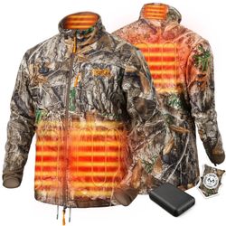 Heated Warm Waterproof Hunting Jacket with Battery Bank