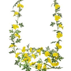 GhuaH 2 Pcs Wildflower Garland Spring Flowers Garland Yellow Artificial Daisy Flowers And Leaves Faux Floral Vine For Mantle Baby Shower Wedding Arch 