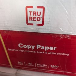 TruRed - TRU RED™ 8.5" x 11" Copy Paper, 20 lbs., 92 Brightness, 500 Sheets/Ream, 10 Reams/Carton (TR56958) - White