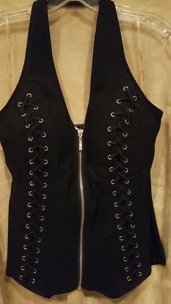 Women's Black Halter Top Sexy! Size L
