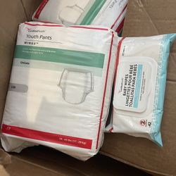 17 Diaper Pack And New 1 Pack Wipes For Children 38-65 LBS Brand New In The Box