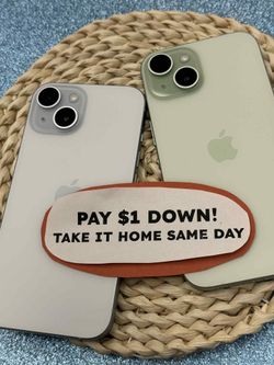 Apple iPhone 15 - Pay $5 DOWN AVAILABLE - NO CREDIT NEEDED