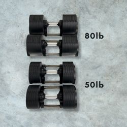 ( BRAND NEW IN BOX ) Pair Of 80lb Adjustable Dumbbells - Click On My Profile For More Gym Equipment 