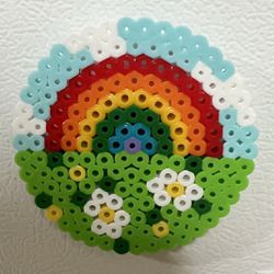 Perler Beads Rainbow Garden Magnet 