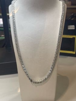 26in 10k White Gold Diamond Chain