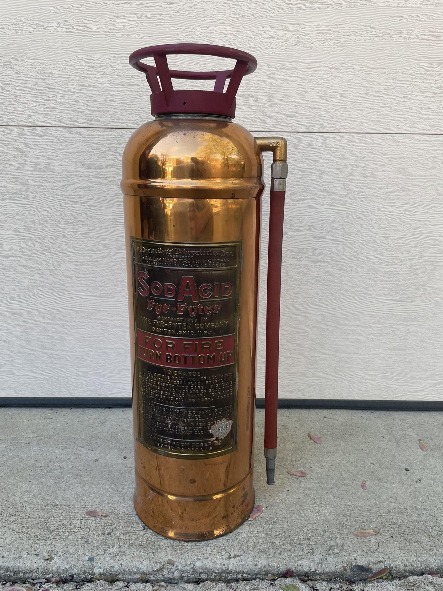 Antique Copper and Brass Fire Extinguisher