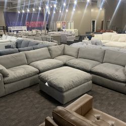 Charcoal Grey Feather Cloud Sectional
