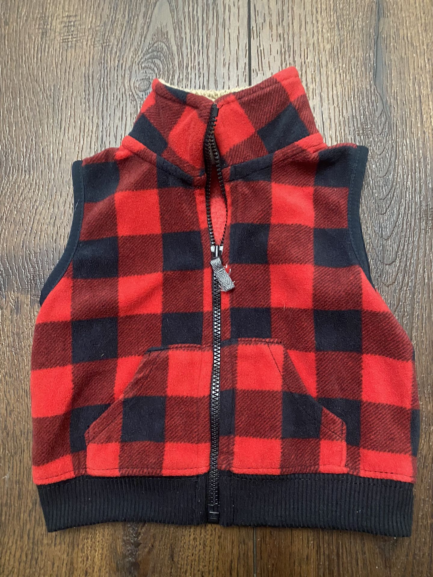 Boys Or Girls Red And Black Lumberjack Vest Size 6 Months By Carters #15