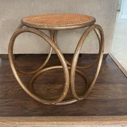 17x17 Rattan Wicker Indonesian Style Weaved Small Side Table Stool Decorative 