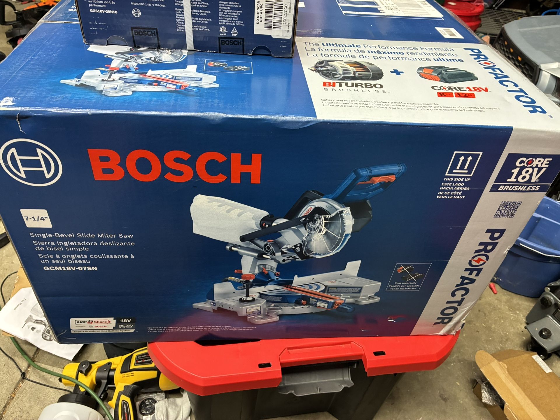 Bosch 18v 7 1/4” miter saw with 8ah battery and charger