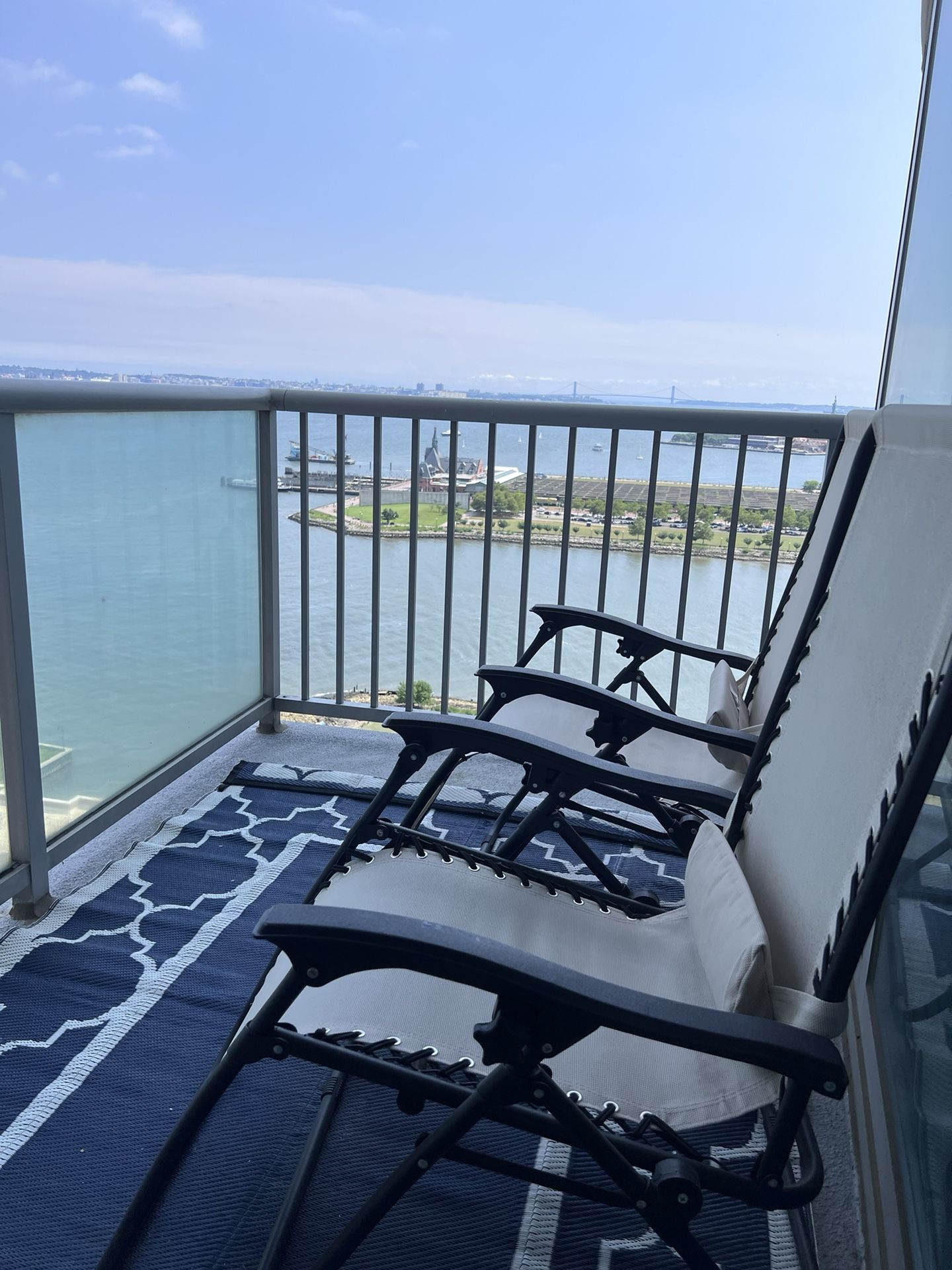 Student Owned 30 Dollars For 2 Negotiable Balcony/ Garden Foldable/Recliner Chair with Side Plate (Holder For Water And Container Of Book/ipad)
