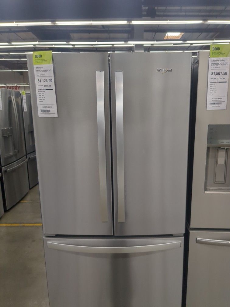 Whirlpool WRF535SWHZ 25 cu.ft French Door Refrigerator Energy Star Compliant With Exterior Water Dispenser and Finger Print Resistant Stainless