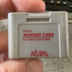 Nintendo 256 Kb Memory Card For N64 Controller NUBY 