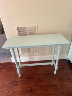 Soft Sage Green Solid Wood Console Table Minimalist / Cottage / Organic Modern Accent Piece