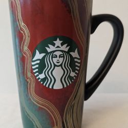 Starbucks 2021 Holiday Coffee Tea Mug Cup Green/Red/Gold 16oz