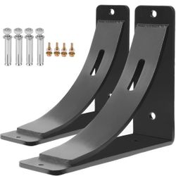 2 Pcs 8" x 9" Heavy Duty Shelf Brackets, L Shelving Brackets for Floating Shelves