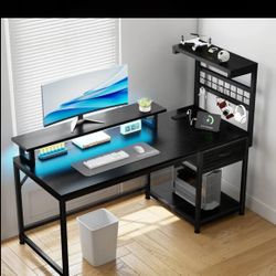 Black LED Gaming Desk