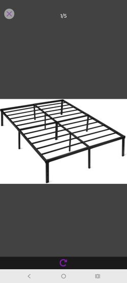 Amazon Basics - Metal Bed Frame, Non-Foldable Platform Bed, Easy Assembly, Full, 54W x 75L in, Black