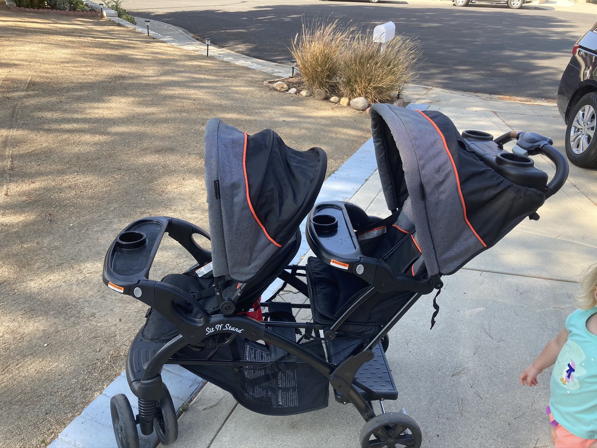 Sit & stand double stroller