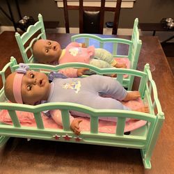 2 Baby Dolls + Beds