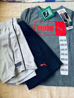 NEW Boys XXS Short Set ( 1shirt and 2 pair of shorts)