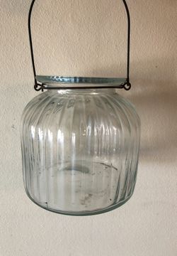 Two hanging glass bowls