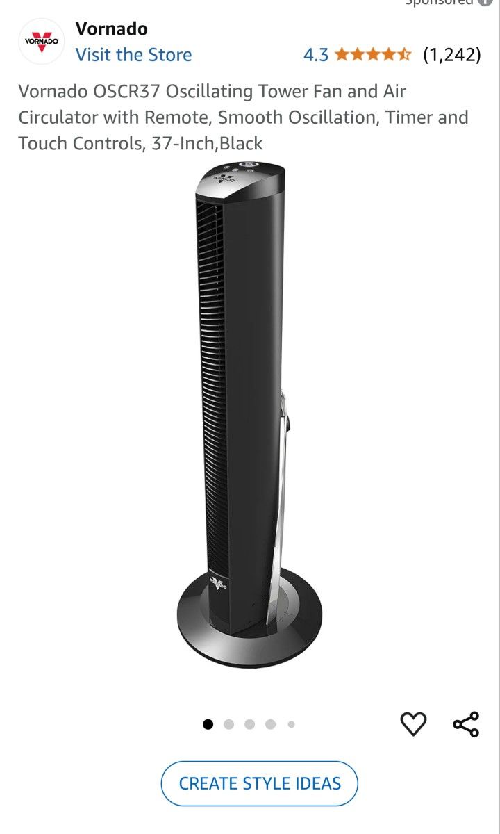 Vornado 37" Oscillating Tower Fan  OSCR37