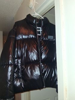 Supply & Demand Glossy Black Puffer Jacket