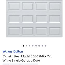 Garage Door 8-ft x 7-ft White Single Garage Door