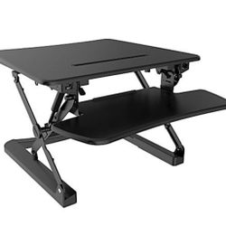 FlexiSpot Height-Adjustable Standing Desk Riser With Removable Keyboard Tray, 27" W, Black