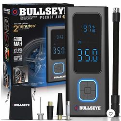 Inflador de neumáticos Bullseye Pocket Air Pro, batería externa, compresor de aire eléctrico