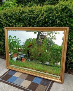 Carolina Mirror Company 30" × 41" Ornate Embossed Antique Gold Framed Wall Mirror