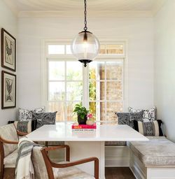 New 12" Black Pendant 1-Light Round Pendant Hanging Adjustable Height Antique Brass Ribbed Glass