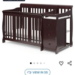 Convertible Toddler Bed & Crib – 3 Drawers, Changing Table Combo, Full-Size Bed