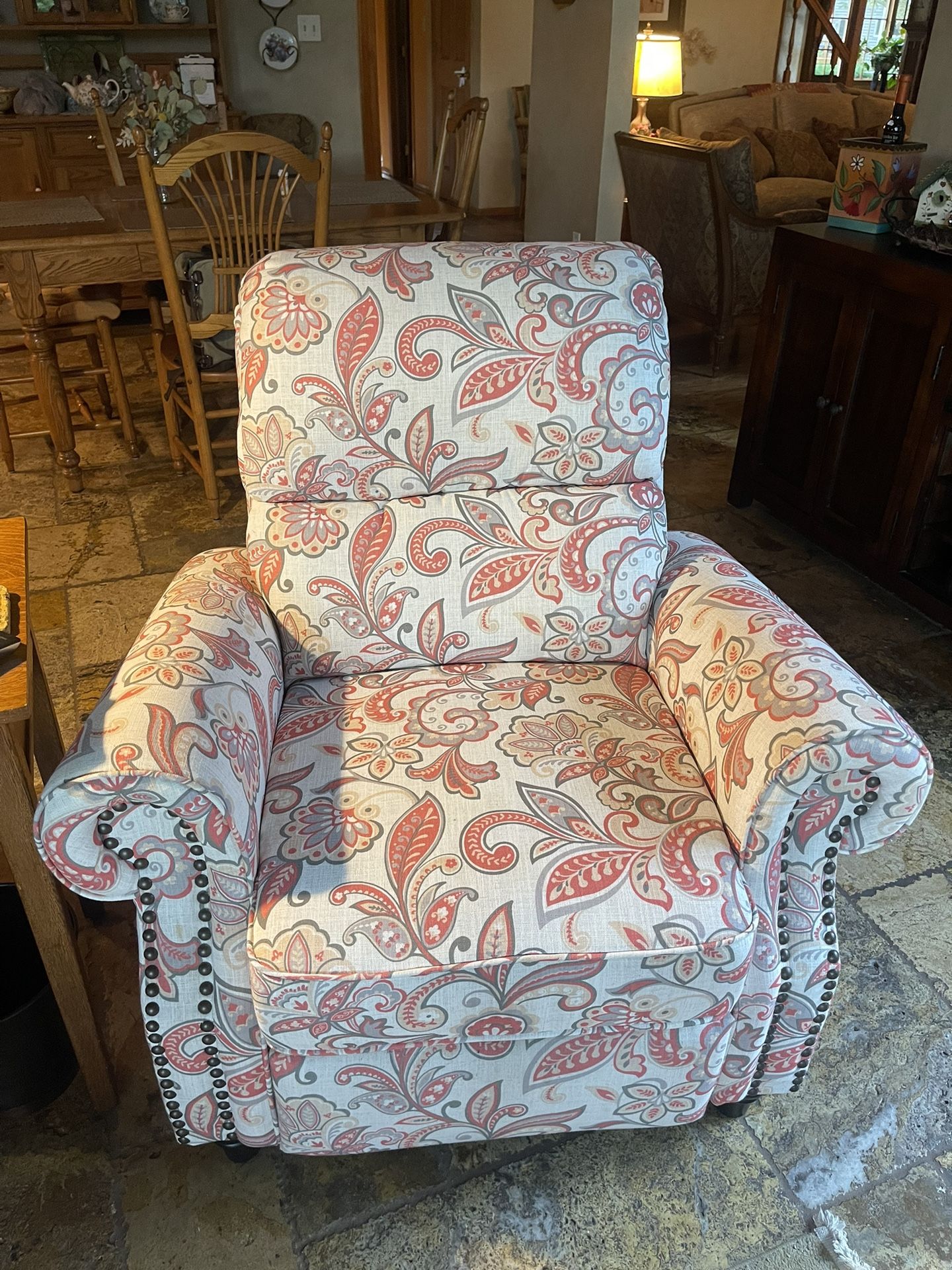 Floral Rollback Recliner