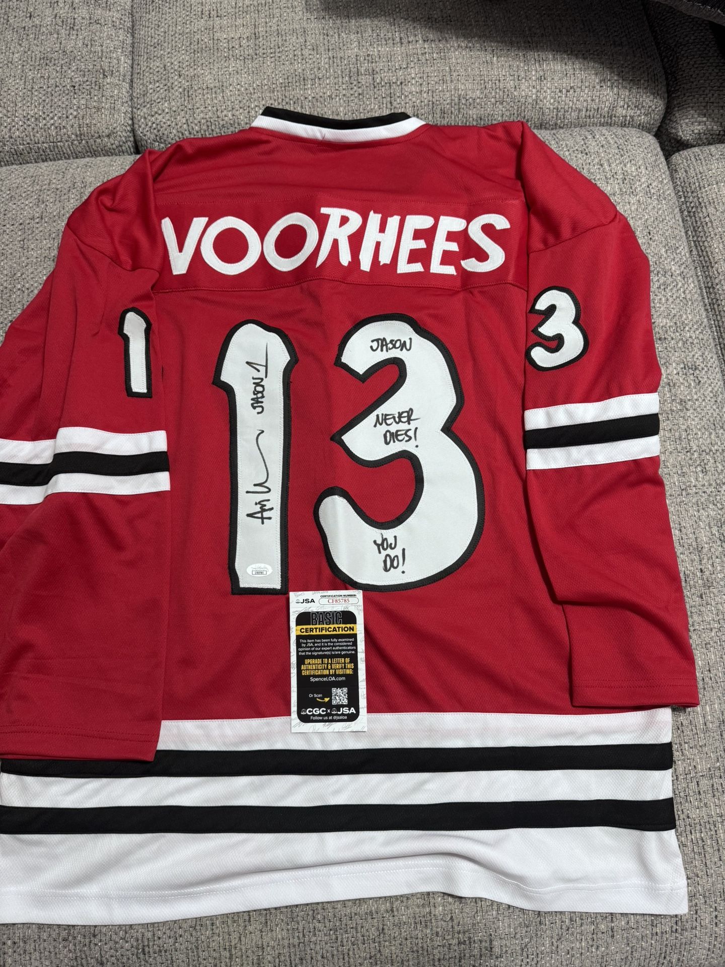 Ari Lehman Signed Autograph Custom Friday The 13th Hockey Jersey - JSA Coa