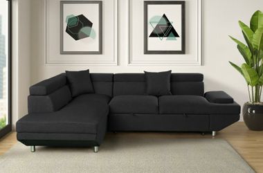 New Black sleeper Sectional