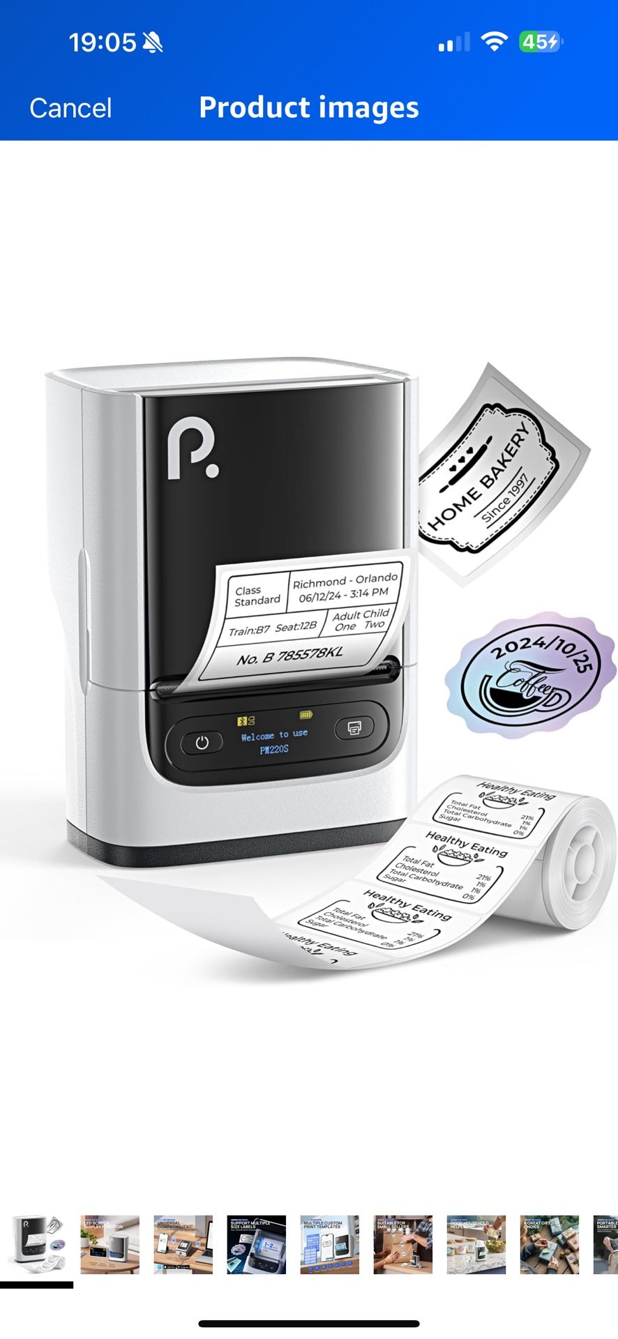 Label Maker Machine with Tape, Bluetooth Thermal Label Printer, Portable Sticker Printer Easy to Use for Office, Home, Business, Label Maker with 2''